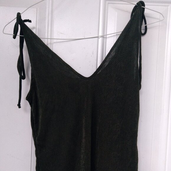 Olive Green Sleeveless Tie-strap top Intimately Free People Size M Medium - Picture 1 of 9